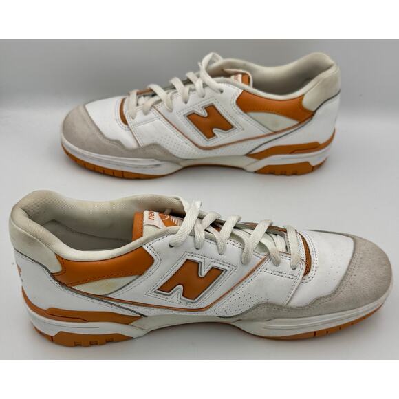 New Balance 550 White Burnt Orange Sneakers Retro BB550LSC Sz 11.5 # 318 main image 8